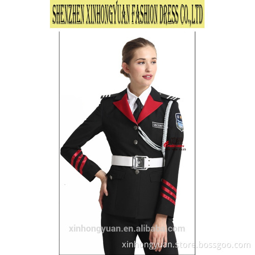 Aerian female workwear, security uniform, available are related epaulet, cap, waist belt